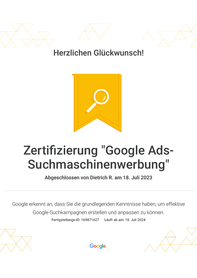 Google Ads-Zertifizierung für die Suchmaschinenwerbung