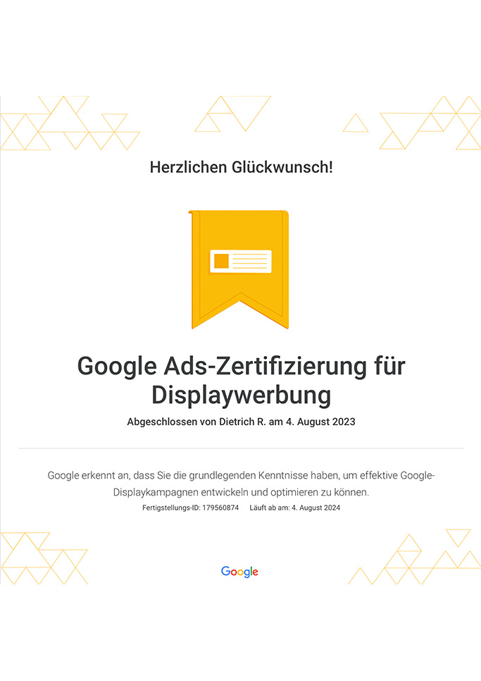 Google Ads-Zertifizierung für die Displaywerbung