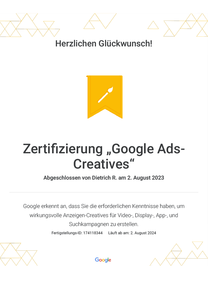 Google Ads-Zertifizierung für die Creatives
